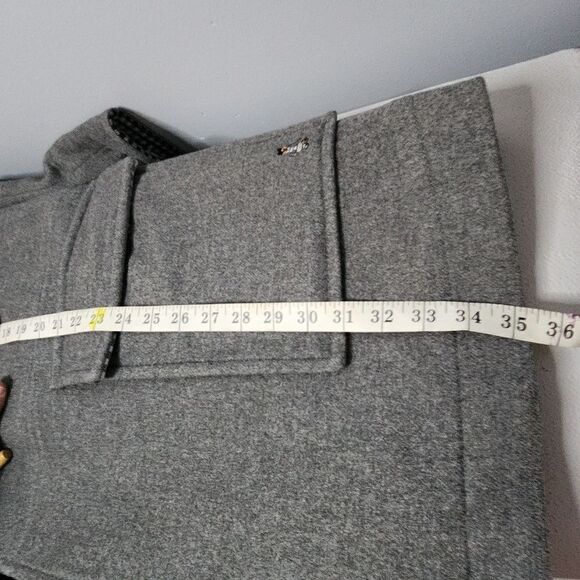 TEENIE WEENIE T.W. BEAR Gray WOOL DUFFLE TOGGLE COAT with ATTACHED HOOD - Picture 6 of 6